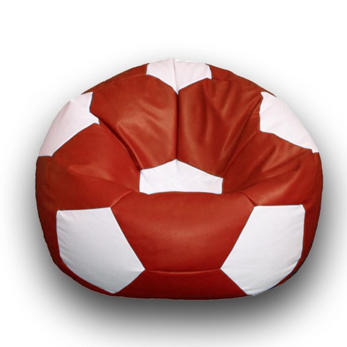 Кресло-мешок «Мяч», размер 70 см, см, искусственная кожа, цвет красный, белый - Фото 1