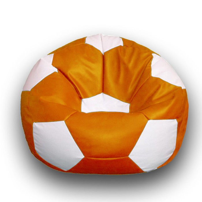 Кресло-мешок «Мяч», размер 70 см, см, искусственная кожа, цвет оранжевый, белый - Фото 1