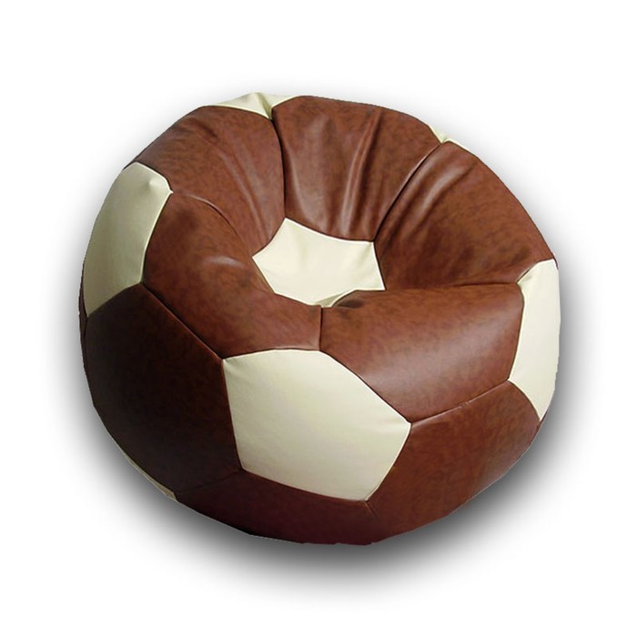 Кресло-мешок «Мяч», размер 70 см, см, искусственная кожа, коричневый, бежевый - Фото 1
