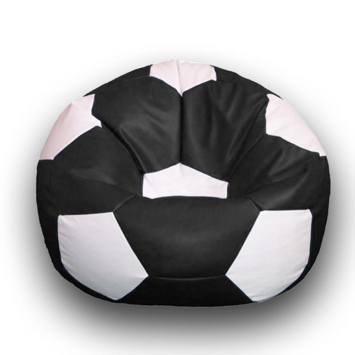 Кресло-мешок «Мяч», размер 70 см, см, искусственная кожа, чёрный, белый - Фото 1