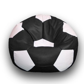 Кресло-мешок «Мяч», размер 80 см, см, искусственная кожа, чёрный, белый