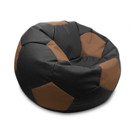 Кресло-мешок «Мяч», размер 80 см, см, искусственная кожа, чёрный, коричневый