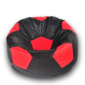 Кресло-мешок «Мяч», размер 80 см, см, искусственная кожа, чёрный, красный