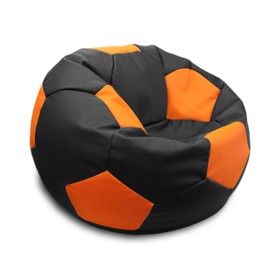 Кресло-мешок «Мяч», размер 80 см, см, искусственная кожа, чёрный, оранжевый