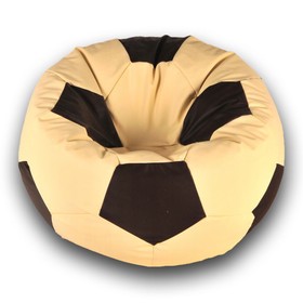 Кресло-мешок «Мяч», размер 90 см, см, искусственная кожа, бежевый, чёрный
