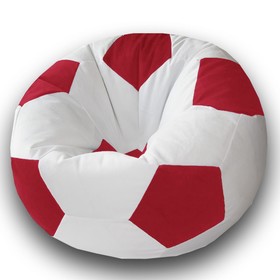 Кресло-мешок «Мяч», размер 70 см, см, велюр, цвет белый, красный