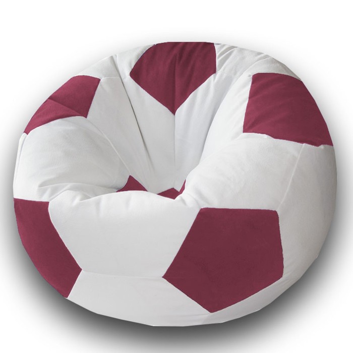Кресло-мешок «Мяч», размер 70 см, см, велюр, цвет белый, малиновый
