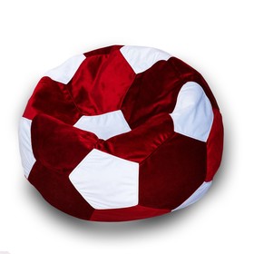 Кресло-мешок «Мяч», размер 70 см, см, велюр, цвет красный, белый