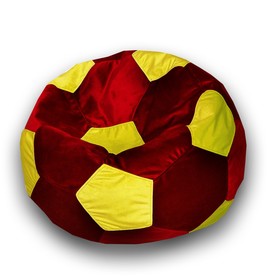 Кресло-мешок «Мяч», размер 70 см, см, велюр, цвет красный, жёлтый