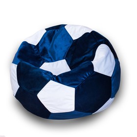Кресло-мешок «Мяч», размер 70 см, см, велюр, цвет синий, белый