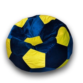 Кресло-мешок «Мяч», размер 70 см, см, велюр, цвет синий, жёлтый