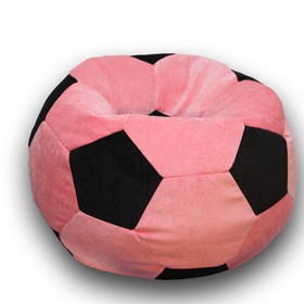 Кресло-мешок «Мяч», размер 80 см, см, велюр, цвет розовый, чёрный