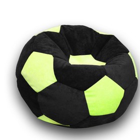 Кресло-мешок «Мяч», размер 80 см, см, велюр, цвет чёрный, зелёный