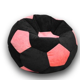 Кресло-мешок «Мяч», размер 80 см, см, велюр, цвет чёрный, розовый