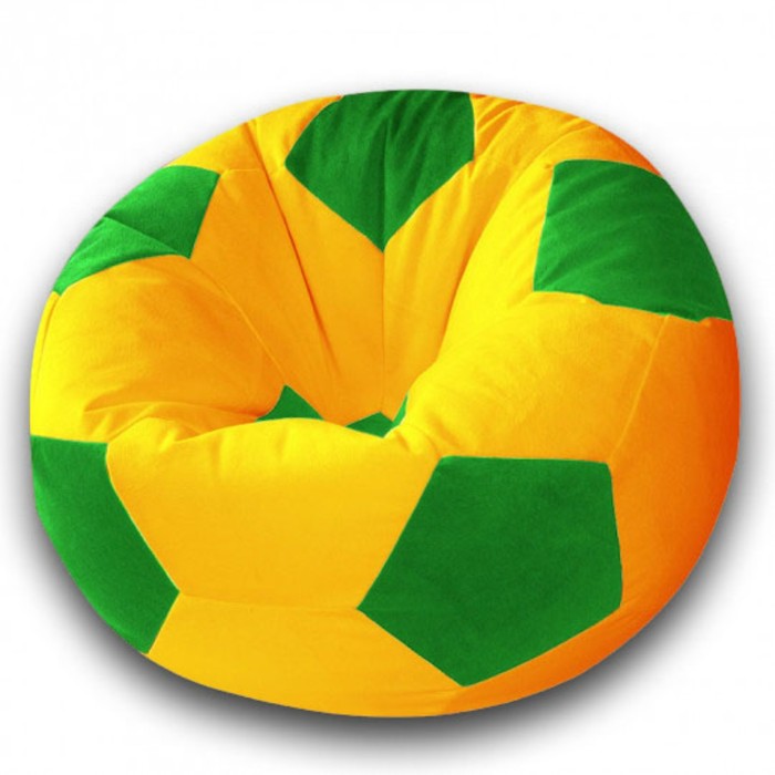Кресло-мешок «Мяч», размер 100 см, см, велюр, цвет жёлтый, зеленый