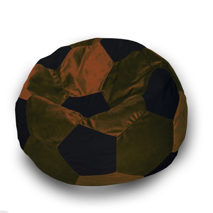 Кресло-мешок «Мяч», размер 100 см, см, велюр, цвет коричневый, чёрный