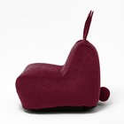 Кресло-мешок «Зайчик», размер 80x90 см велюр, цвет бордовый - Фото 3