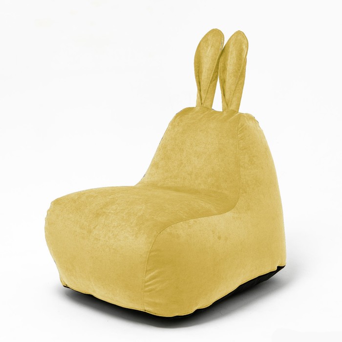 Кресло-мешок «Зайчик», размер 80x90 см велюр, цвет жёлтый