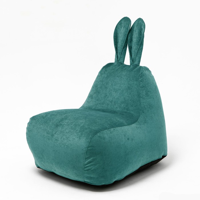 Кресло-мешок «Зайчик», размер 80x90 см велюр, цвет изумруд