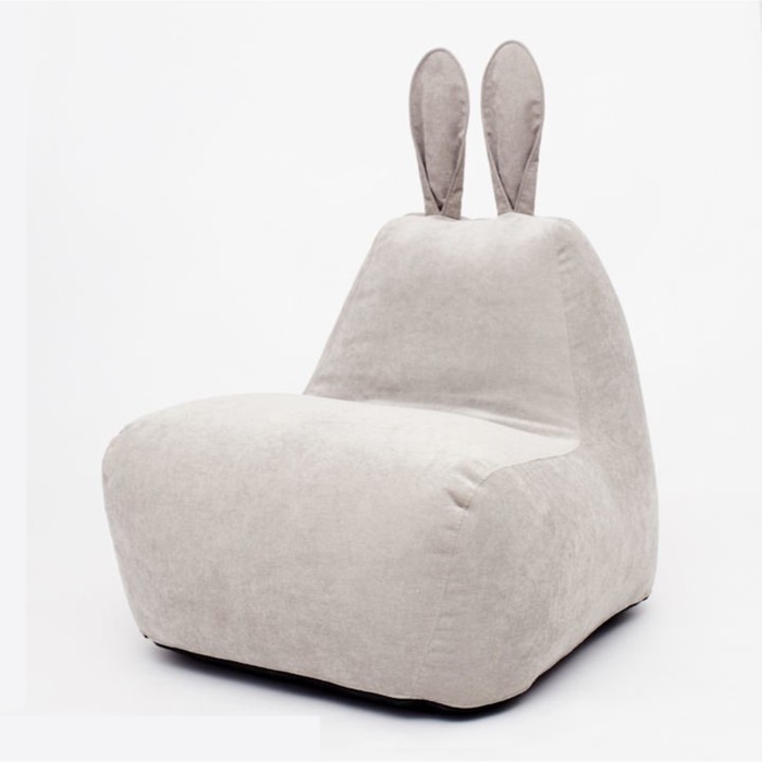 Кресло-мешок «Зайчик», размер 80x90 см велюр, цвет молочный