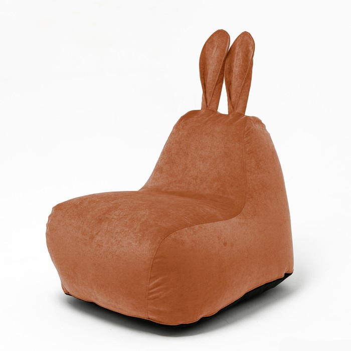 Кресло-мешок «Зайчик», размер 80x90 см велюр, цвет оранжевый