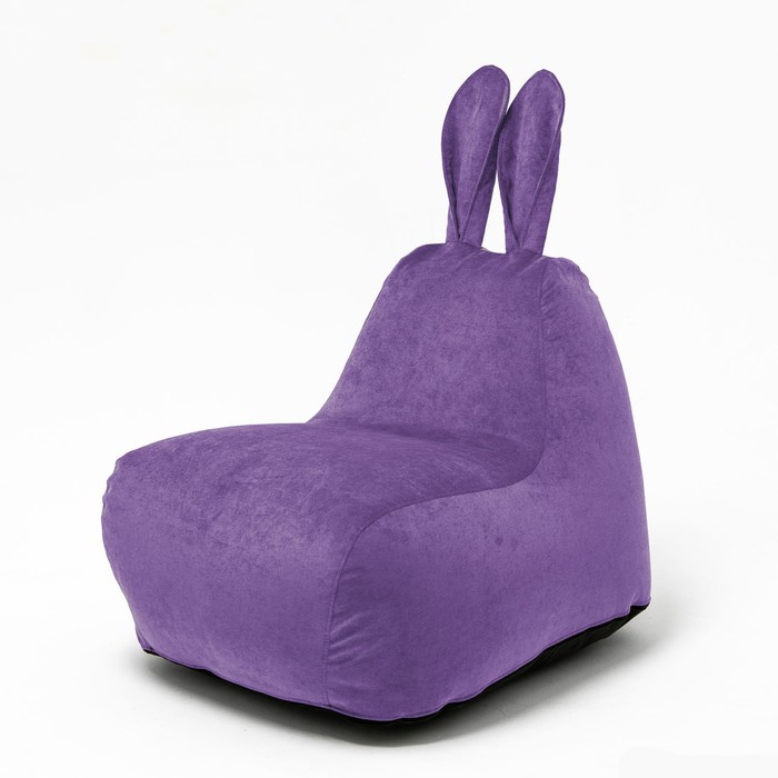 Кресло-мешок «Зайчик», размер 80x90 см велюр, цвет сиреневый