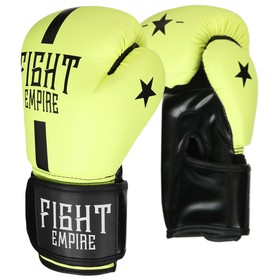 Перчатки боксёрские FIGHT EMPIRE, 12 унций, цвет салатовый, уценка
