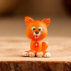 Магнит "Котик с цветочком" 6 см, ручная роспись - фото 9886338