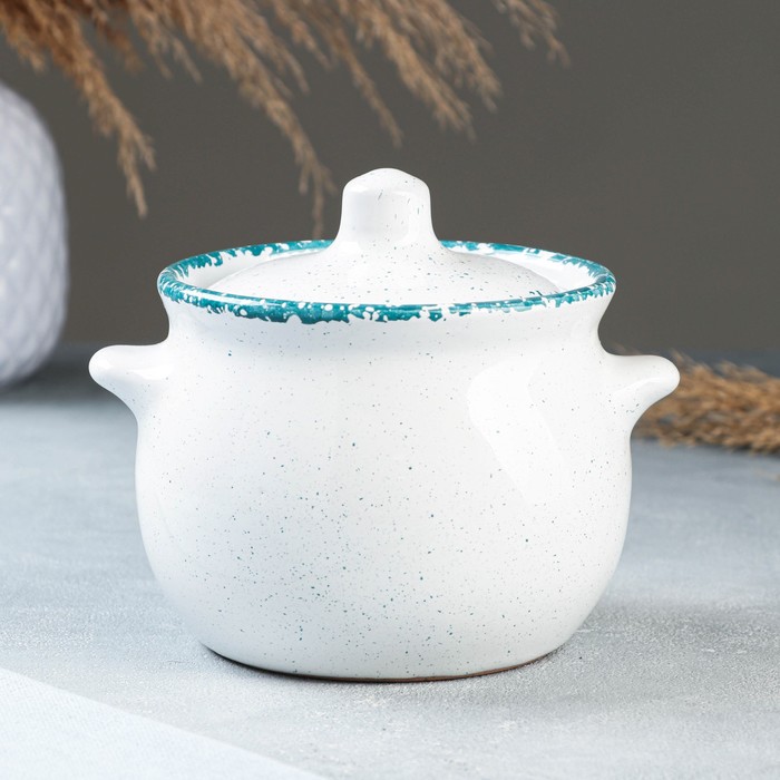 Горшочек для запекания Борисовская керамика «Варадеро», 650 мл, 12×11.5 см, белый - Фото 1