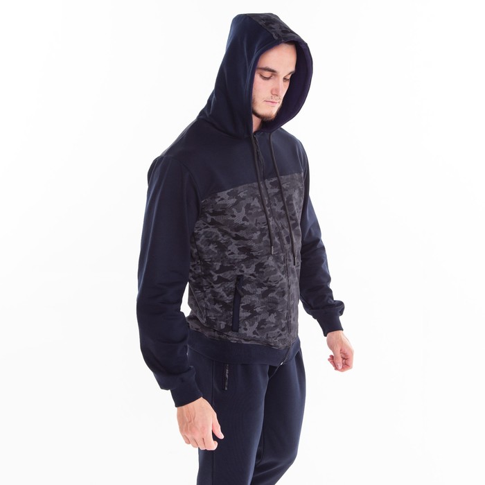 Костюм мужской (толстовка/брюки), цвет тёмно-синий, размер 54 55754