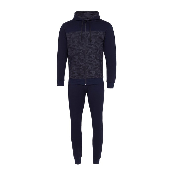 Костюм мужской (толстовка/брюки), цвет тёмно-синий, размер 54 55754