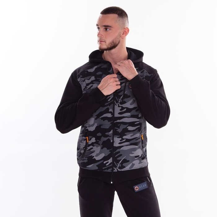 Костюм мужской (толстовка/брюки), цвет серый, размер 50 55755