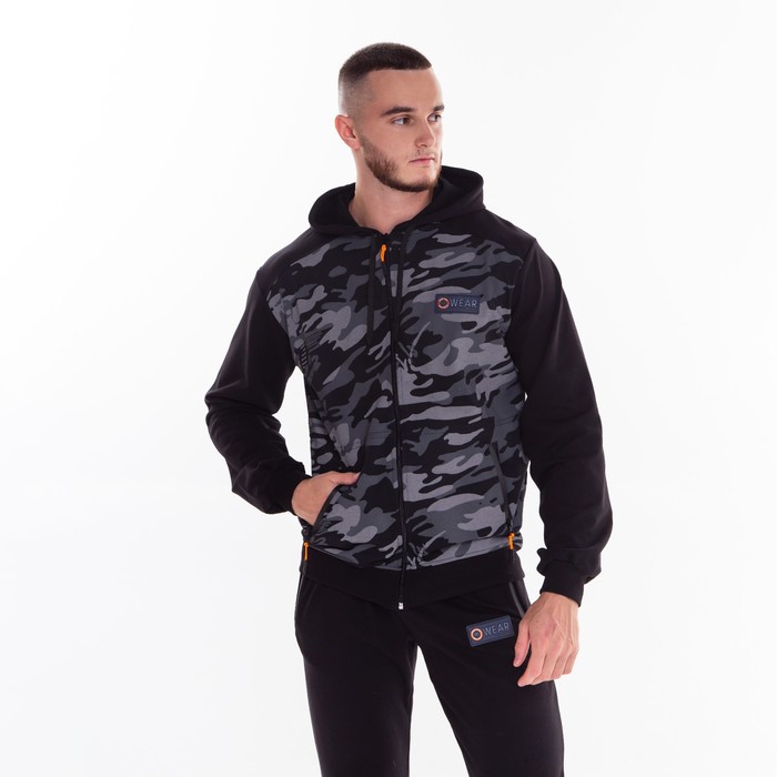 Костюм мужской (толстовка/брюки), цвет серый, размер 50 55755