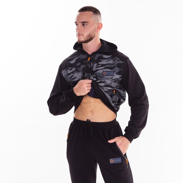 Костюм мужской (толстовка/брюки), цвет серый, размер 50 55755