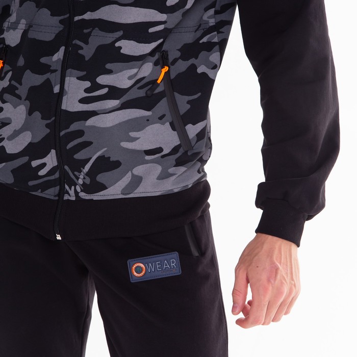 Костюм мужской (толстовка/брюки), цвет серый, размер 54 55756