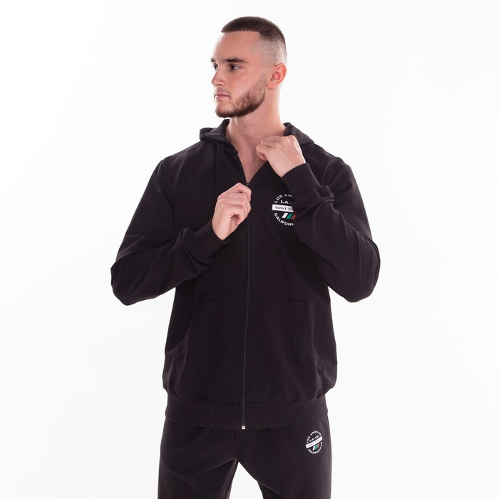 Костюм мужской (толстовка/брюки), цвет чёрный, размер 50 55757