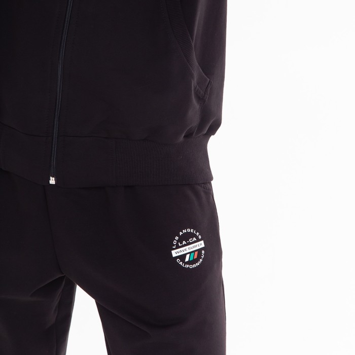 Костюм мужской (толстовка/брюки), цвет чёрный, размер 50 55757