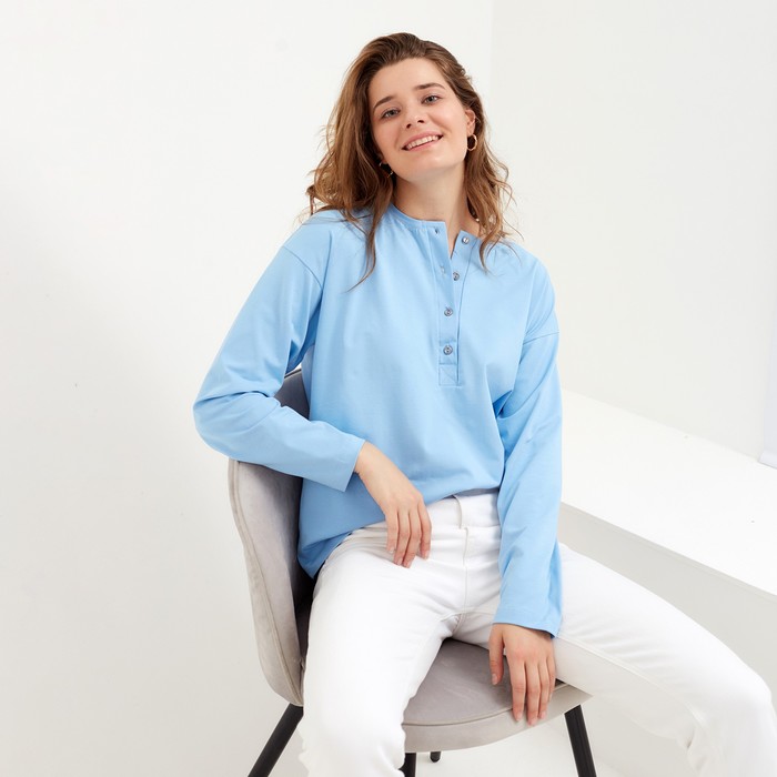 Лонгслив женский MINAKU: Basic line цвет серо-голубой, р-р 44 55761