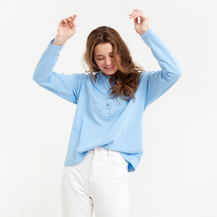 Лонгслив женский MINAKU: Basic line цвет серо-голубой, р-р 44 55761