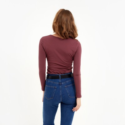 Лонгслив женский MINAKU: Basic line, бордовый, размер 42