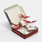 Коробка складная «Дед мороз», 14 × 14 × 3.5 см - Фото 4