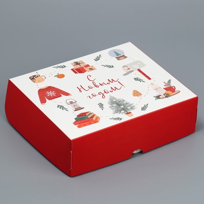 Коробка для кондитерских изделий «Хюгге», 17 х 20 х 6 см, Новый год