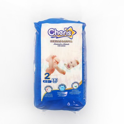 Детские подгузники Cheris  12 шт. размер S (4-8кг)