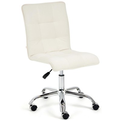 Кресло офисное ZERO, без подлокотников, на колёсиках, обивка флок, цвет молочный 4