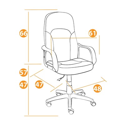 Кресло офисное PARMA 6/TW-24, 620×470×1160 мм, флок, ткань коричневая