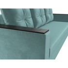 Прямой диван «Атланта лайт», без стола, еврокнижка, велюр, цвет, цвет бирюзовый  (артикул 9209861)  большой выбор товаров оптом и в розницу по низким ценам с доставкой