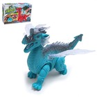 Динозавр «Дракон», работает от батареек, световые и звуковые эффекты, цвет голубой - фото 318988310