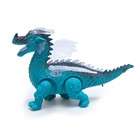 Динозавр «Дракон», работает от батареек, световые и звуковые эффекты, цвет голубой - фото 4358116