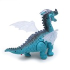 Динозавр «Дракон», работает от батареек, световые и звуковые эффекты, цвет голубой - фото 4358117