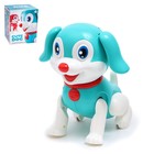 Собака «Тобби», ходит, свет, звук, работает от батареек, цвет голубой - фото 676361